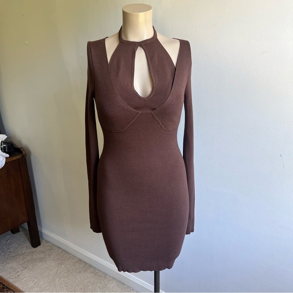 Revolve Camila Coehlo Allora Mini Dress in Chocolate - Picture 5 of 15